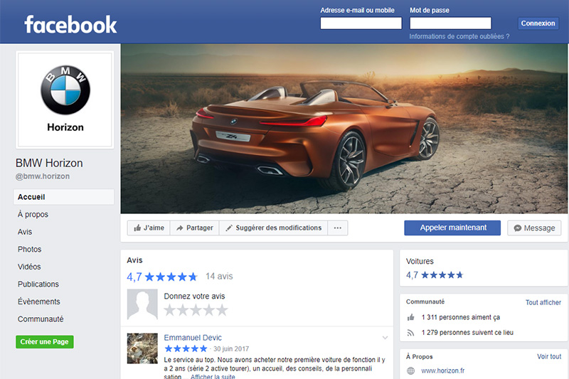 Horizon BMW sur Facebook